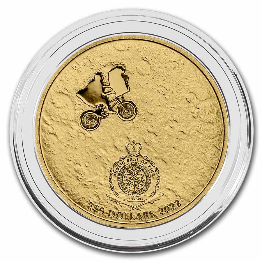 2022 Niue 1 oz Gold $250 E.T. 40th Anniversary (w/ Tin & COA